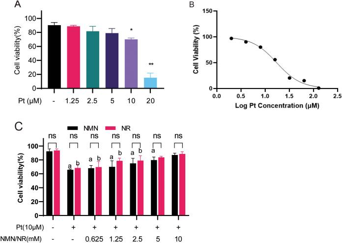 NMN and NR can rescue the cell viability of cisplatin-treated cells.